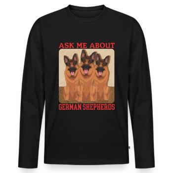 German Shepherds German Shepherd Dog Gift - Men's Premium Organic Long Sleeve Shirt - black - Front - Nico (187cm)