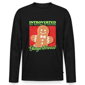Gingerbread Man Gingerbread Gift - Men's Premium Organic Long Sleeve Shirt - black - Front - Nico (187cm)