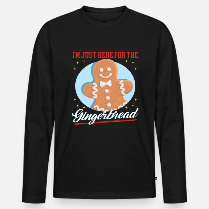 Lebkuchenmann Lebkuchen Lebkuchenmänner Geschenk - Männer Premium Bio Langarmshirt - Schwarz