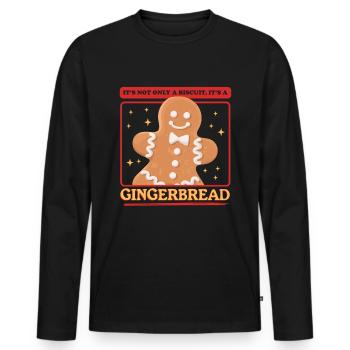 Gingerbread Gingerbread Man Gift - Men's Premium Organic Long Sleeve Shirt - black - Front - Nico (187cm)