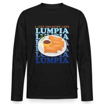 Lumpia Loempia Spring Roll Gift - Men's Premium Organic Long Sleeve Shirt - black - Front - Nico (187cm)