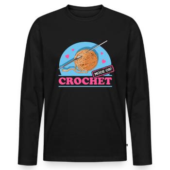 Crochet crochet cadeau - T-shirt manches longues Premium bio Homme - noir - Devant - Nico (187cm)