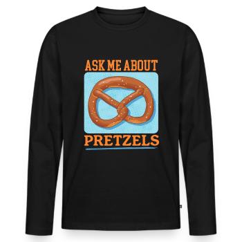 Bretzel Bretzels Bretzel Lover Gift - T-shirt manches longues Premium bio Homme - noir - Devant - Nico (187cm)