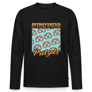 Bretzel Bretzels amant cadeau - T-shirt manches longues Premium bio Homme - noir - Devant - Nico (187cm)