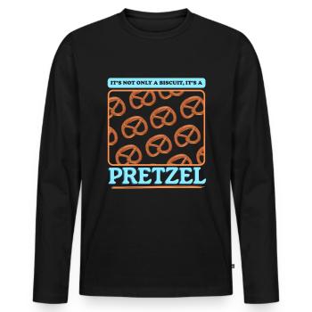 Bretzel drôle bretzels cadeau d’amant de bretzel - T-shirt manches longues Premium bio Homme - noir - Devant - Nico (187cm)