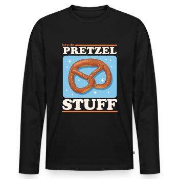 Bretzel drôle bretzels cadeau - T-shirt manches longues Premium bio Homme - noir - Devant - Nico (187cm)