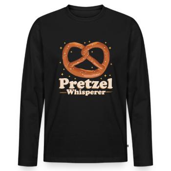 Bretzel Bretzel Lover Funny Bretzels cadeau - T-shirt manches longues Premium bio Homme - noir - Devant - Nico (187cm)