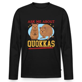 Quokka Short-tailed Kangaroo Quokkas Gift - Men's Premium Organic Long Sleeve Shirt - black - Front - Nico (187cm)