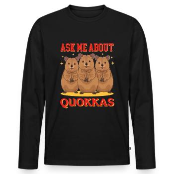 Quokka kangourou à queue courte kangourou cadeau - T-shirt manches longues Premium bio Homme - noir - Devant - Nico (187cm)