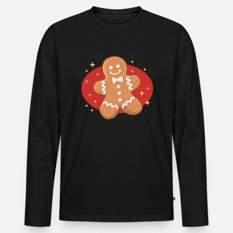 Lebkuchenmann Lebkuchen Lebkuchenmänner Geschenk - Männer Premium Bio Langarmshirt - Schwarz