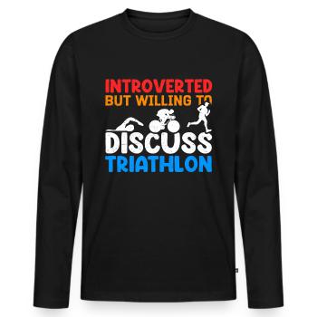 Triathlon Triathletes Triathlete Athlete Gift - Men's Premium Organic Long Sleeve Shirt - black - Front - Nico (187cm)