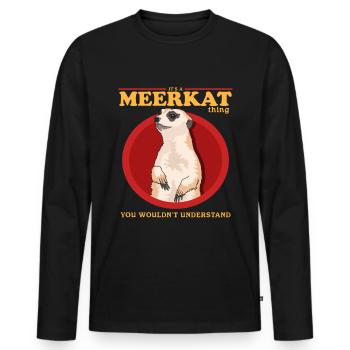Suricate drôle suricate cadeau - T-shirt manches longues Premium bio Homme - noir - Devant - Nico (187cm)