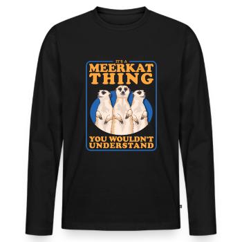 Suricate famille drôle suricate cadeau - T-shirt manches longues Premium bio Homme - noir - Devant - Nico (187cm)