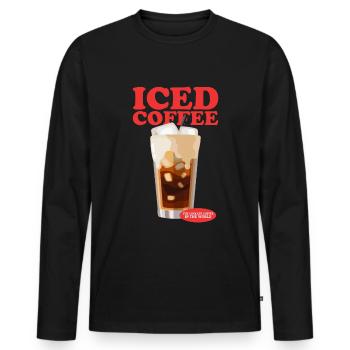 Iced Coffee Coffee Lover Iced Coffee Gift - Men's Premium Organic Long Sleeve Shirt - black - Front - Nico (187cm)