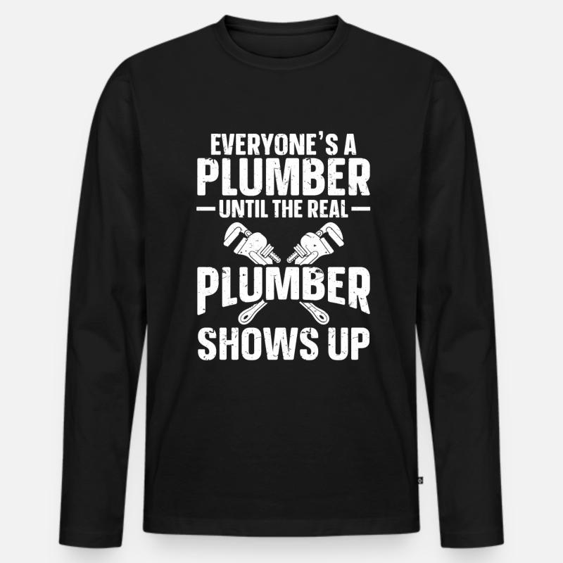 Klempnern Männer Vater Ehemann Klempner - Männer Premium Bio Langarmshirt - Schwarz