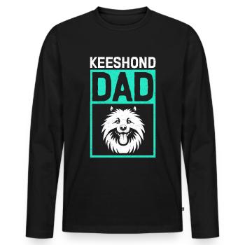 Keeshond papa Wolfspitz chien papa cadeau - T-shirt manches longues Premium bio Homme - noir - Devant - Nico (187cm)