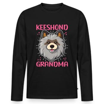 Keeshond grand-mère Wolfspitz chien papa cadeau - T-shirt manches longues Premium bio Homme - noir - Devant - Nico (187cm)