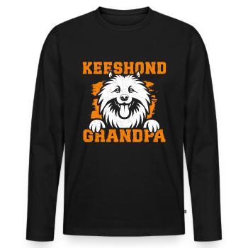 Keeshond grand-père Wolfspitz chien papa cadeau - T-shirt manches longues Premium bio Homme - noir - Devant - Nico (187cm)