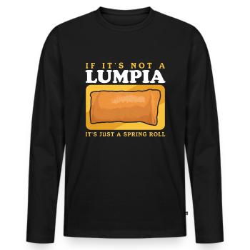 Lumpia Spring Roll Loempia Gift - Men's Premium Organic Long Sleeve Shirt - black - Front - Nico (187cm)