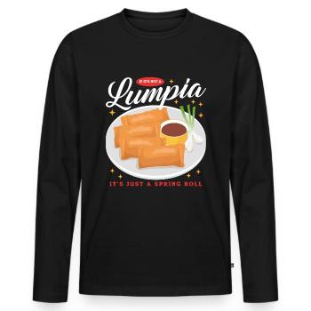 Lumpia Spring Rolls Loempia Gift - Men's Premium Organic Long Sleeve Shirt - black - Front - Nico (187cm)
