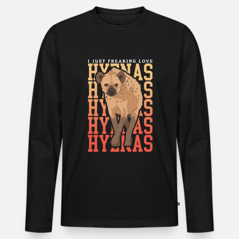 Hyäne Hyänen Tüpfelhyäne Geschenk - Männer Premium Bio Langarmshirt - Schwarz