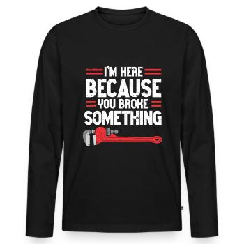 Plumber Men Father Husband Plumber - Men's Premium Organic Long Sleeve Shirt - black - Front - Nico (187cm)