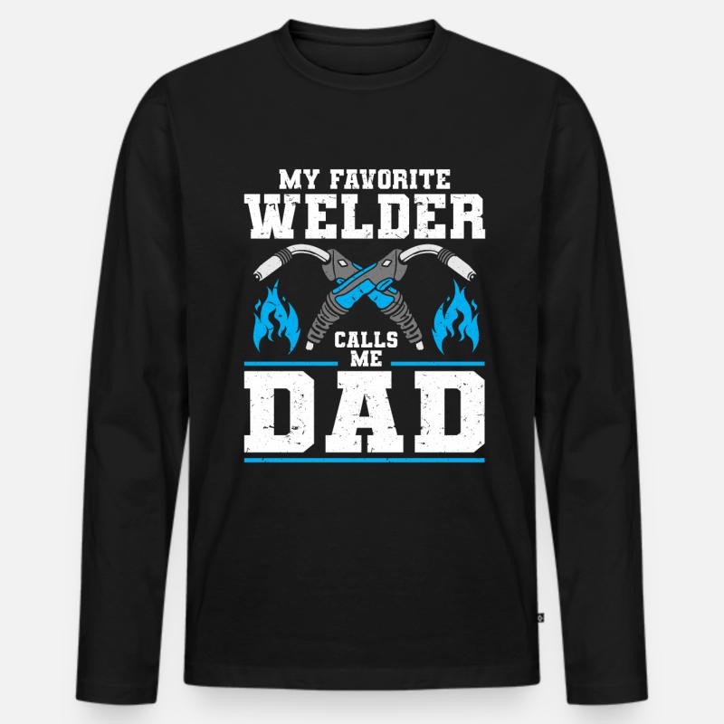 Schweißer Schweißen - Männer Premium Bio Langarmshirt - Schwarz