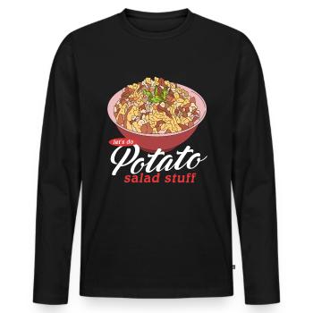 Potato Salad Härdöpfelsalat Gift - Men's Premium Organic Long Sleeve Shirt - black - Front - Nico (187cm)