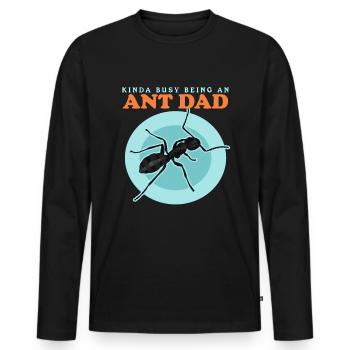 Fourmis papa | Fourmilier ferme Formicarium cadeau - T-shirt manches longues Premium bio Homme - noir - Devant - Nico (187cm)