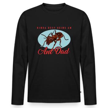 Fourmis papa Formicarium fourmi ferme cadeau - T-shirt manches longues Premium bio Homme - noir - Devant - Nico (187cm)