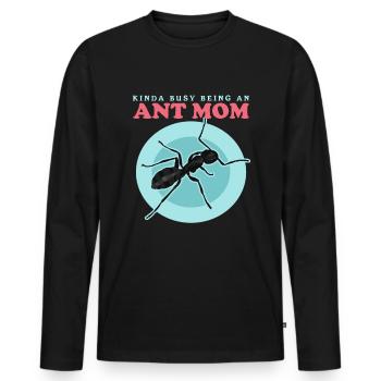Fourmis maman | Fourmilier ferme Formicarium cadeau - T-shirt manches longues Premium bio Homme - noir - Devant - Nico (187cm)
