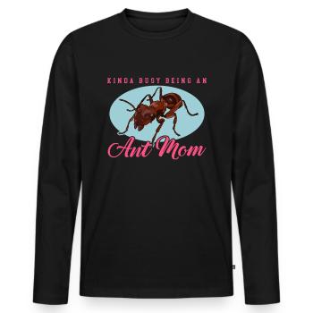 Fourmis maman Formicarium fourmilier ferme cadeau - T-shirt manches longues Premium bio Homme - noir - Devant - Nico (187cm)