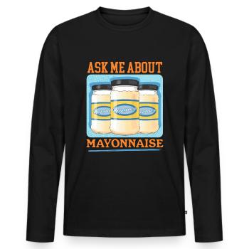 Mayonnaise Mayo Cadeau - T-shirt manches longues Premium bio Homme - noir - Devant - Nico (187cm)