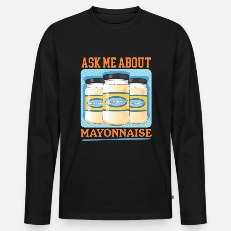 Mayonnaise Mayo Geschenk - Männer Premium Bio Langarmshirt - Schwarz