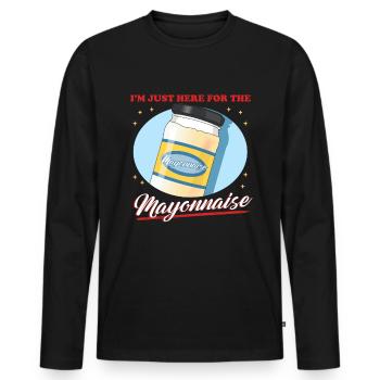 Mayonnaise Lover Mayo Gift - Men's Premium Organic Long Sleeve Shirt - black - Front - Nico (187cm)