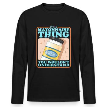 Mayo Mayonnaise Lover Gift - Men's Premium Organic Long Sleeve Shirt - black - Front - Nico (187cm)