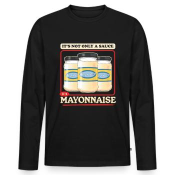 Mayonnaise Yummy Mayo Gift - Men's Premium Organic Long Sleeve Shirt - black - Front - Nico (187cm)