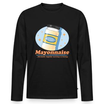 Mayo Delicious Mayonnaise Gift - Men's Premium Organic Long Sleeve Shirt - black - Front - Nico (187cm)