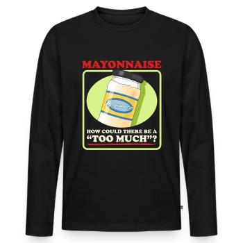 Mayonnaise Funny Mayo Gift - Men's Premium Organic Long Sleeve Shirt - black - Front - Nico (187cm)