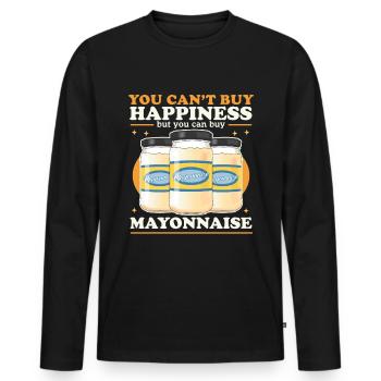 Buy Mayonnaise Mayo Gift - Men's Premium Organic Long Sleeve Shirt - black - Front - Nico (187cm)