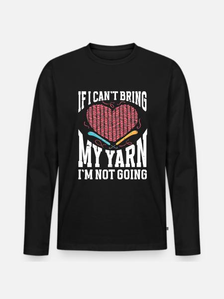 Crochet Knitting - Men's Premium Organic Long Sleeve Shirt - black