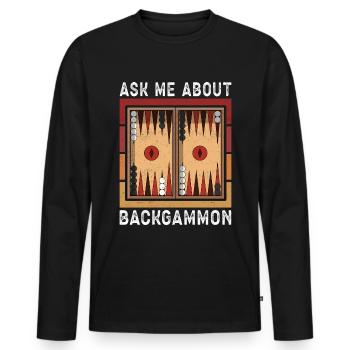 Backgammon Spieler Backgammon Brettspiel Geschenk - Männer Premium Bio Langarmshirt - Schwarz - Vorne - Nico (187cm)