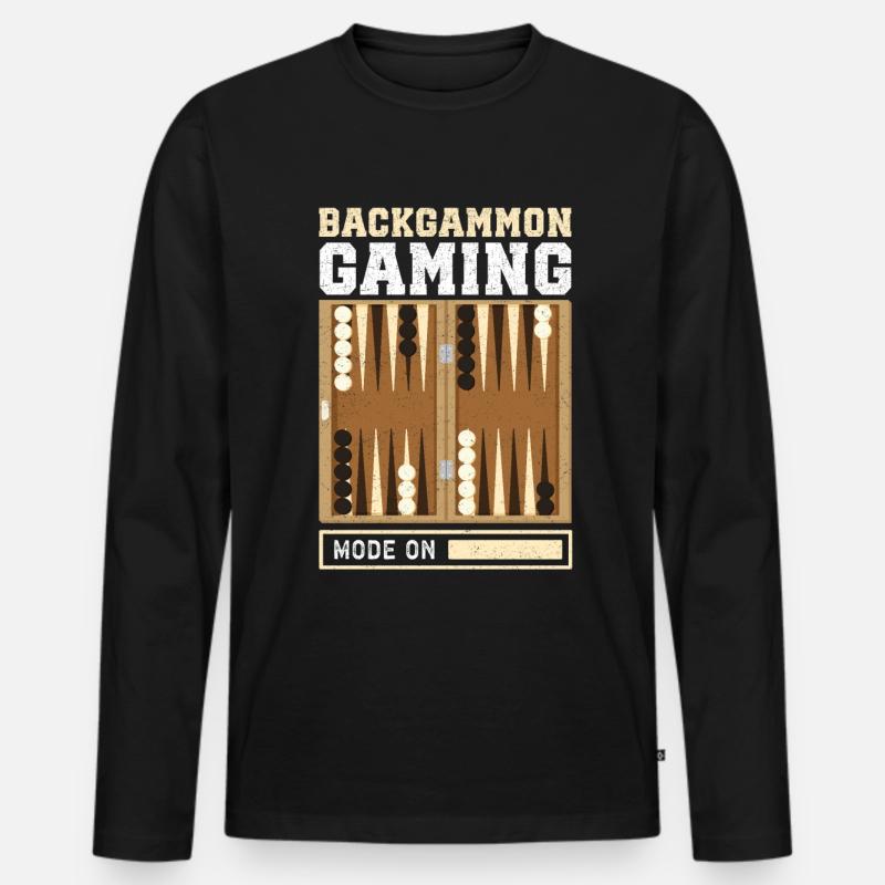 Backgammon Brettspiel Backgammon Spieler Geschenk - Männer Premium Bio Langarmshirt - Schwarz