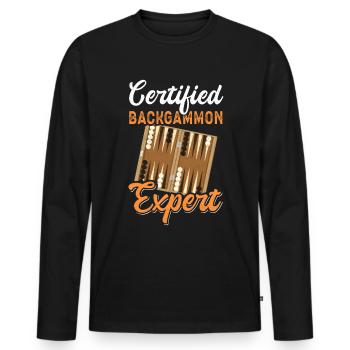 Backgammon Spielen Backgammon Brettspiel Geschenk - Männer Premium Bio Langarmshirt - Schwarz - Vorne - Nico (187cm)