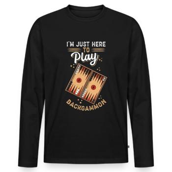 Backgammon Spiel Backgammon Brettspiel Geschenk - Männer Premium Bio Langarmshirt - Schwarz - Vorne - Nico (187cm)