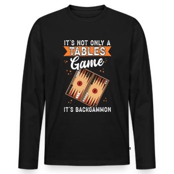 Jeu de société de backgammon Cadeau de jeu de backgammon - T-shirt manches longues Premium bio Homme - noir - Devant - Nico (187cm)