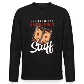 Backgammon Brettspiel | Backgammon Spiel Geschenk - Männer Premium Bio Langarmshirt - Schwarz - Vorne - Nico (187cm)