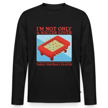 Foosball Table Football, Foosball Table, Crochet, Gift - Men's Premium Organic Long Sleeve Shirt - black - Front - Nico (187cm)