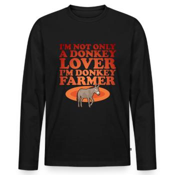 Esel Eselbesitzer Eselliebhaber Eselchen Geschenk - Männer Premium Bio Langarmshirt - Schwarz - Vorne - Nico (187cm)