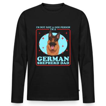 German Shepherd Dad German Shepherd Gift - Men's Premium Organic Long Sleeve Shirt - black - Front - Nico (187cm)